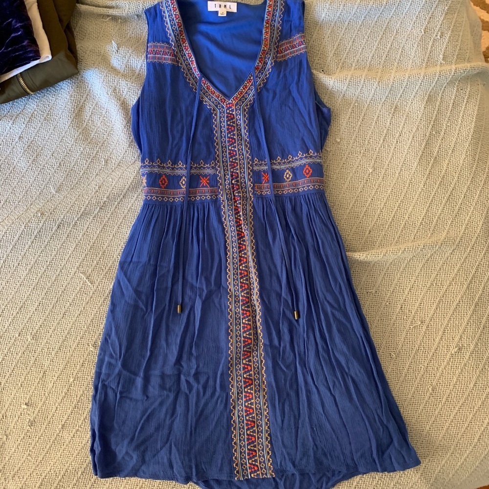 Blue Embroidered Dress